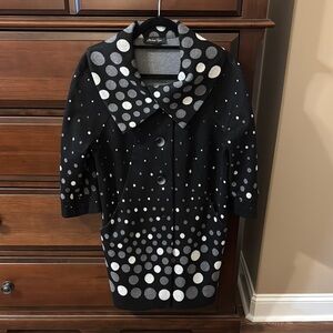 Chico's Black and White Polka Dot Coat